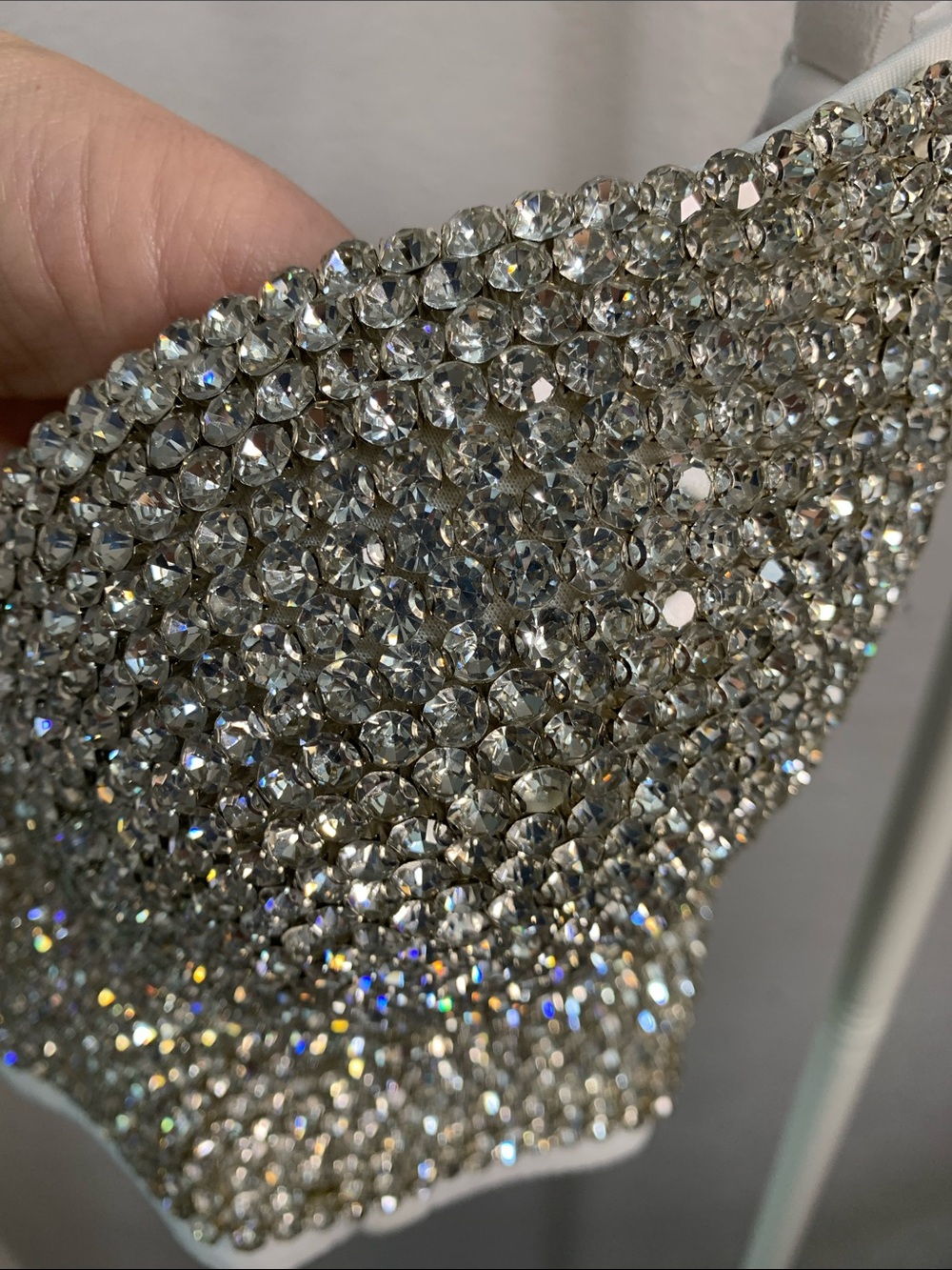 Crystal-Embellished Sequin Bustier Top - Silver - Picture 7 of 9